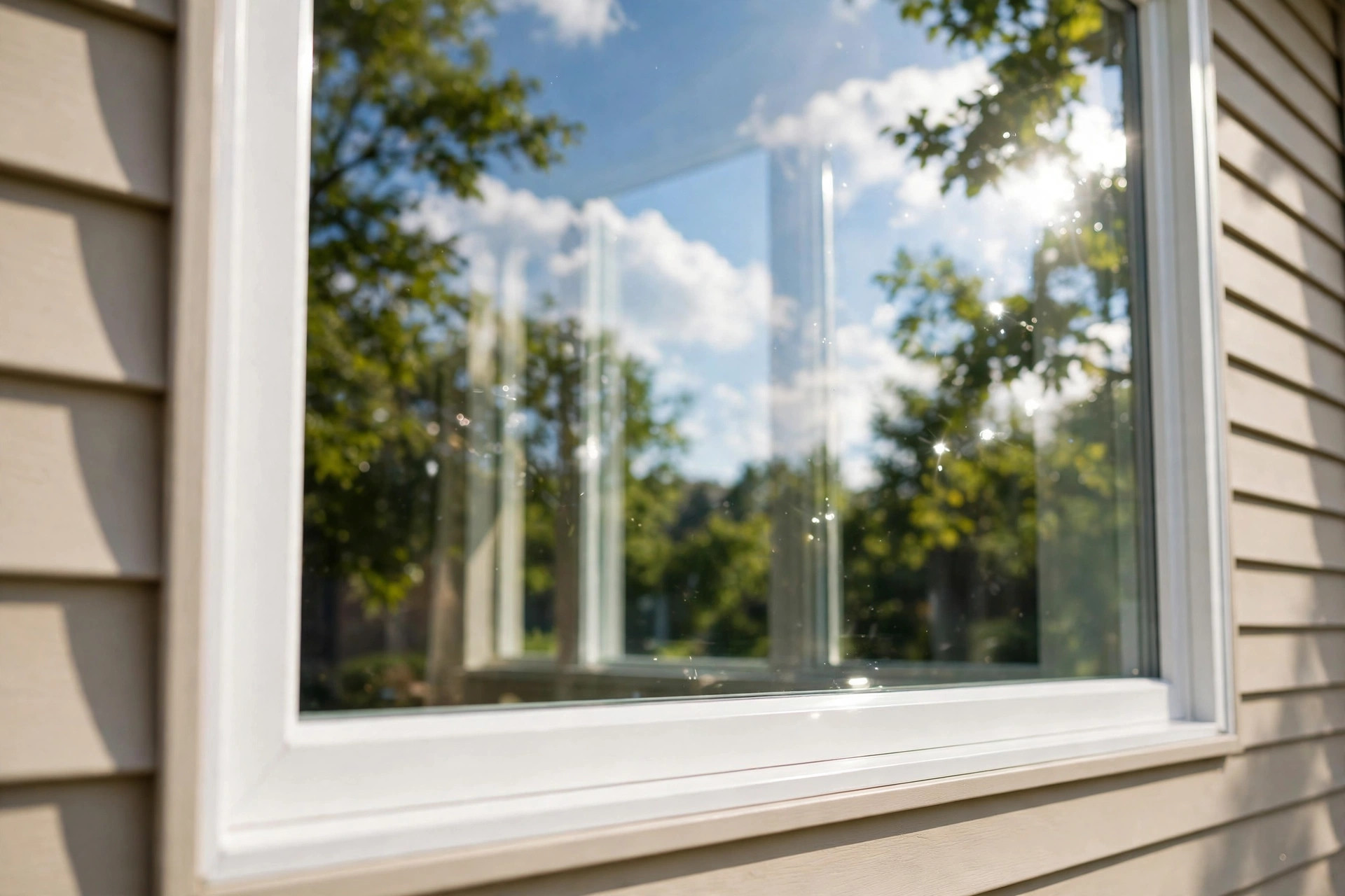 Sparkling clean window after cleaning